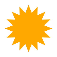 シンプルなカラーの吹き出し　ギザギザした形