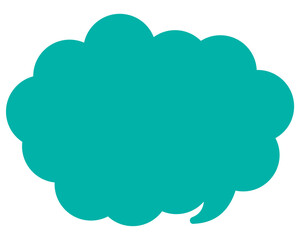 シンプルなカラーの吹き出し　丸みのある雲形