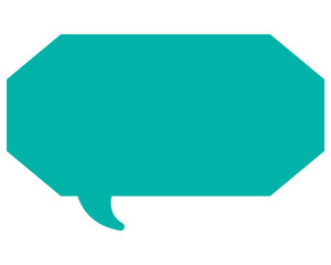 シンプルなカラーの吹き出し　細長い雲形