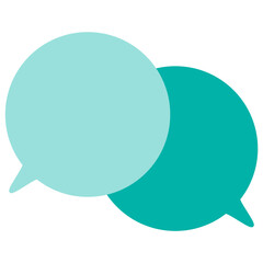 シンプルなカラーの吹き出し　重なる会話