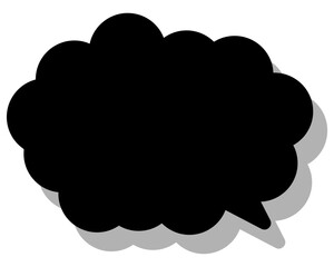 シンプルなカラーの吹き出し　丸みのある雲形