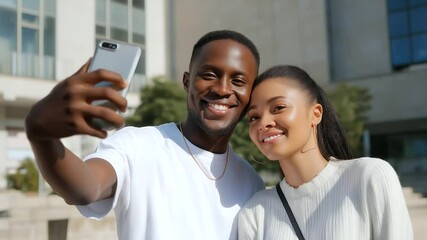 Joyful couple taking selfie with ultrasound printout at hospital - Powered by Adobe