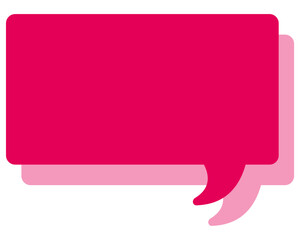 シンプルなカラーの吹き出し　四角形