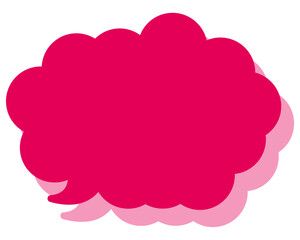 シンプルなカラーの吹き出し　丸みのある雲形