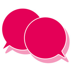 シンプルなカラーの吹き出し　重なる会話