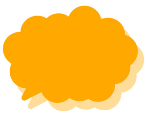 シンプルなカラーの吹き出し　丸みのある雲形