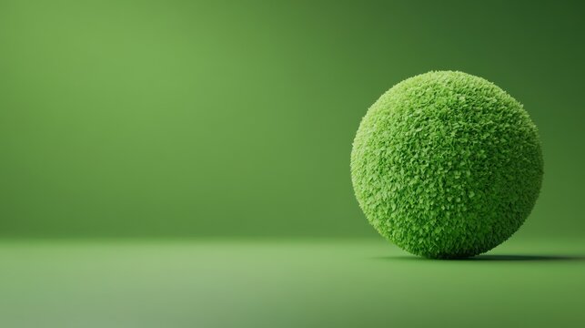 Green grass sphere on green background