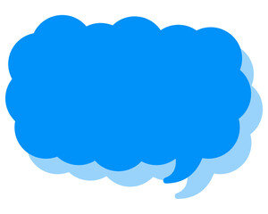 シンプルなカラーの吹き出し　細長い雲形