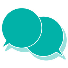 シンプルなカラーの吹き出し　重なる会話