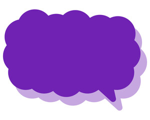 シンプルなカラーの吹き出し　細長い雲形