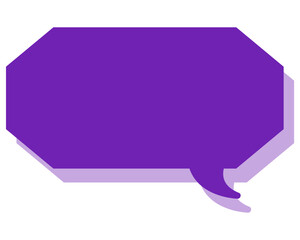 シンプルなカラーの吹き出し　細長い雲形