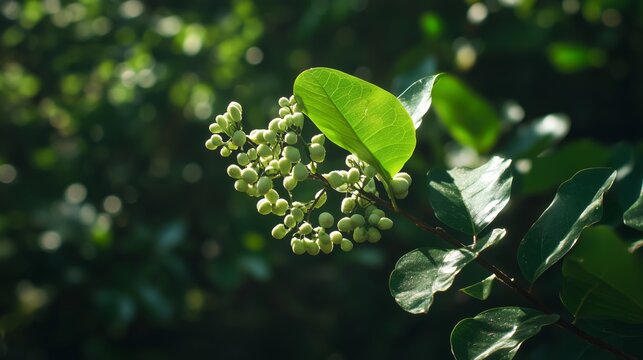 Griffonia plant with vibrant green leaves