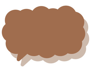 シンプルなカラーの吹き出し　細長い雲形