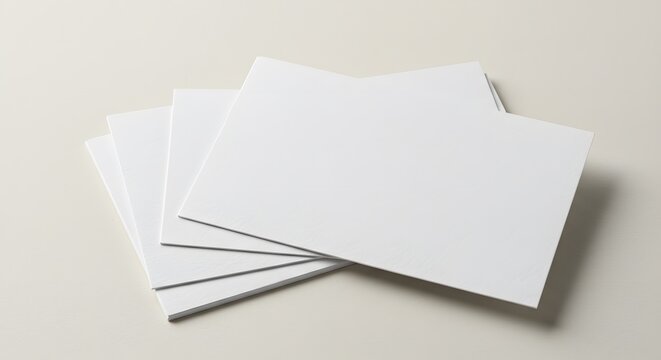Stack of White Business Cards Mockup on Clean Background