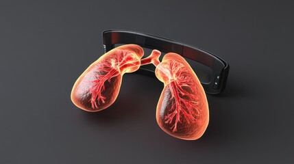 Human lungs 3 d render detailed anatomy visualization for medical and technological applications