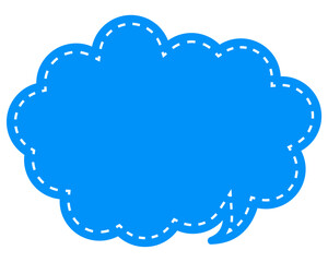 シンプルなカラーの吹き出し　丸みのある雲形