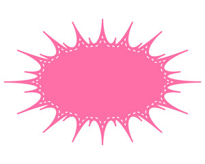 シンプルなカラーの吹き出し　細長いギザギザした形