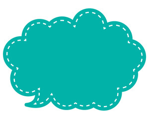 シンプルなカラーの吹き出し　丸みのある雲形