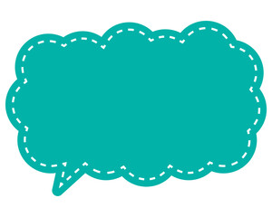 シンプルなカラーの吹き出し　細長い雲形