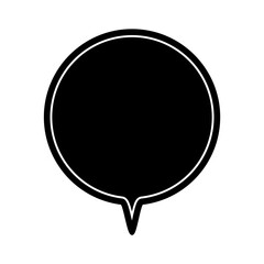 シンプルなカラーの吹き出し　丸形の下向き