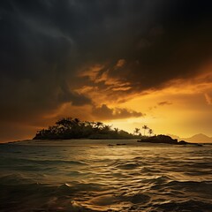Island at dusk