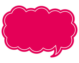 シンプルなカラーの吹き出し　細長い雲形