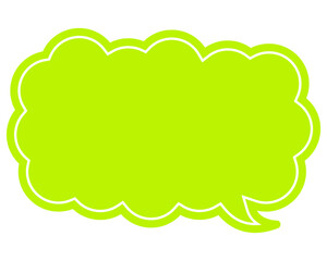 シンプルなカラーの吹き出し　細長い雲形