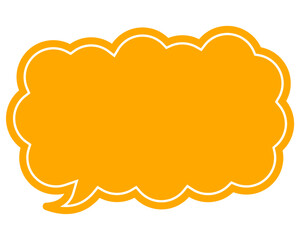 シンプルなカラーの吹き出し　細長い雲形