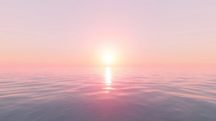 Fototapeta premium Pink ocean sunset reflection