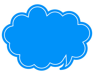 シンプルなカラーの吹き出し　丸みのある雲形