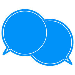 シンプルなカラーの吹き出し　重なる会話