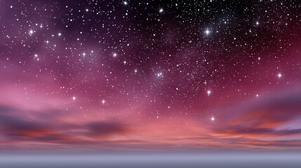 A beautiful night sky with a pinkish hue and a few stars