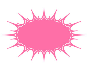 シンプルなカラーの吹き出し　細長いギザギザした形