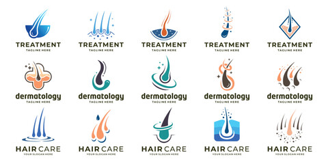 abstract Vector hair treatment logo icon vector illustration design inspiration.