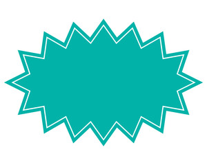 シンプルなカラーの吹き出し　細長いギザギザした形