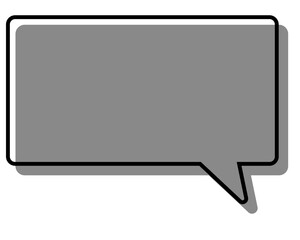 Fototapeta premium シンプルな線がずれた吹き出し 四角形