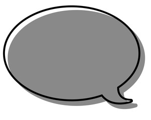 シンプルな線がずれた吹き出し　丸形