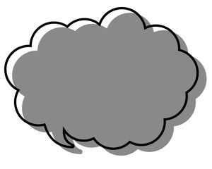 シンプルな線がずれた吹き出し　丸みのある雲形