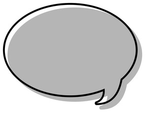 シンプルな線がずれた吹き出し　丸形