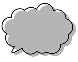 シンプルな線がずれた吹き出し　丸みのある雲形
