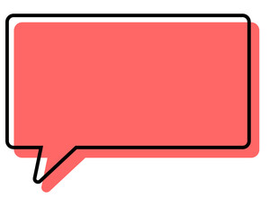 シンプルな線がずれた吹き出し　四角形