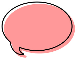 シンプルな線がずれた吹き出し　丸形