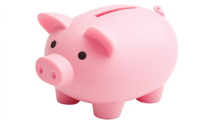 Fototapeta premium Pink piggy bank isolated on white for savings