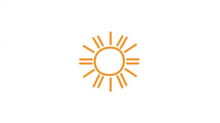 Fototapeta premium Simple sun icon on white background