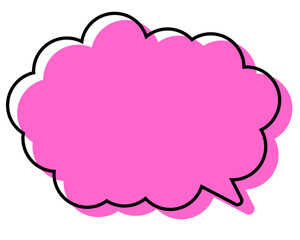 シンプルな線がずれた吹き出し　丸みのある雲形