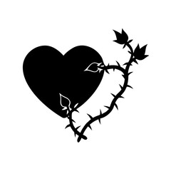 Heart with Thorny Stem