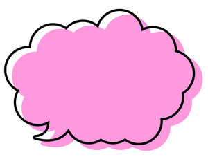 シンプルな線がずれた吹き出し　丸みのある雲形