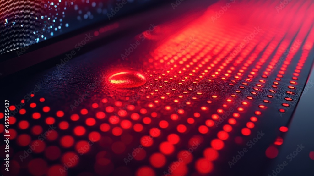 Aufkleber LED display generates mesmerizing patterns of red light in a dark environment, highlighting digital artistry and technology
