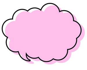 シンプルな線がずれた吹き出し　丸みのある雲形