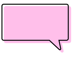 シンプルな線がずれた吹き出し　四角形